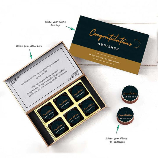 Name printed chocolate box I Thank you gift for best friend I Delicious chocolates I Elegant wooden packaging I Free shipping across India
