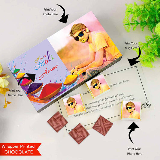 Colourful holi personalised gift of chocolates
