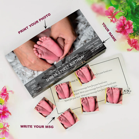 Little steps for little feet customised birthday invitation