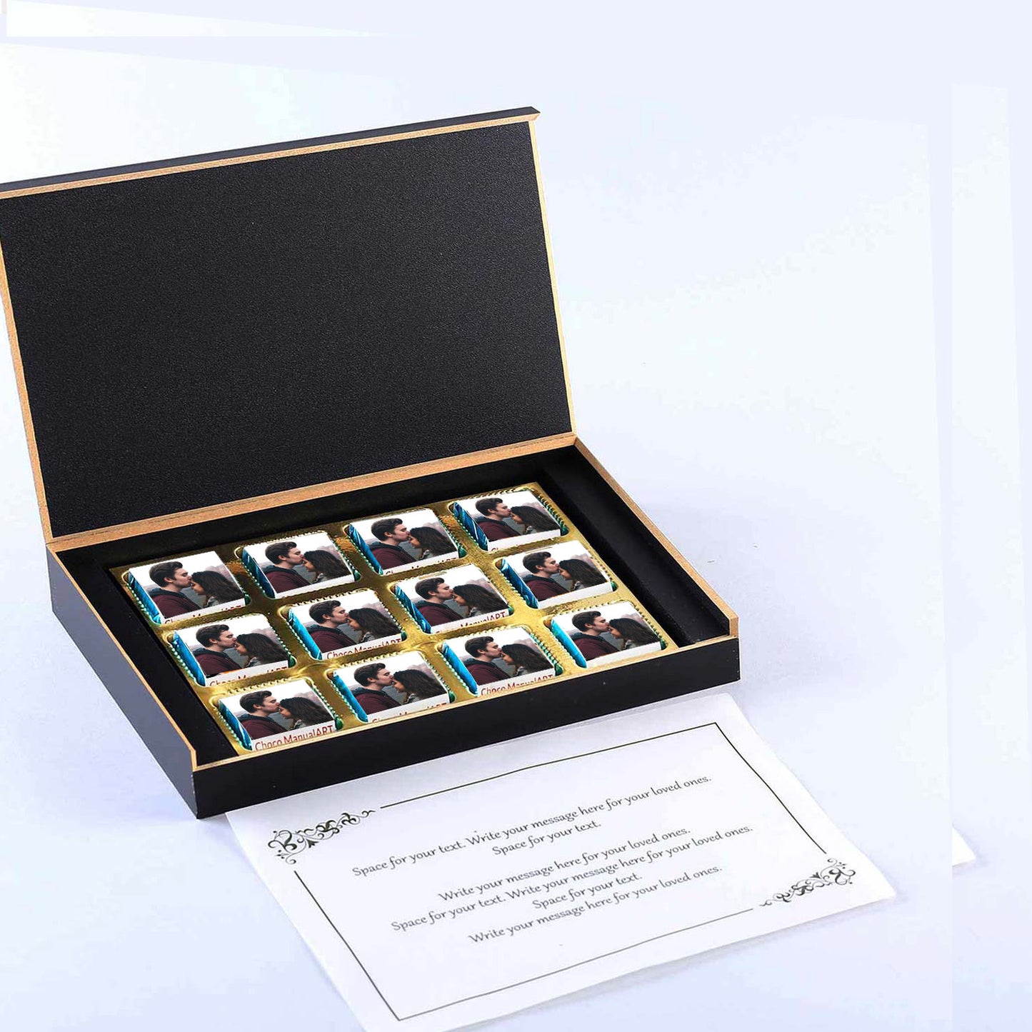 Cute couple photo with Name Printed Chocolates