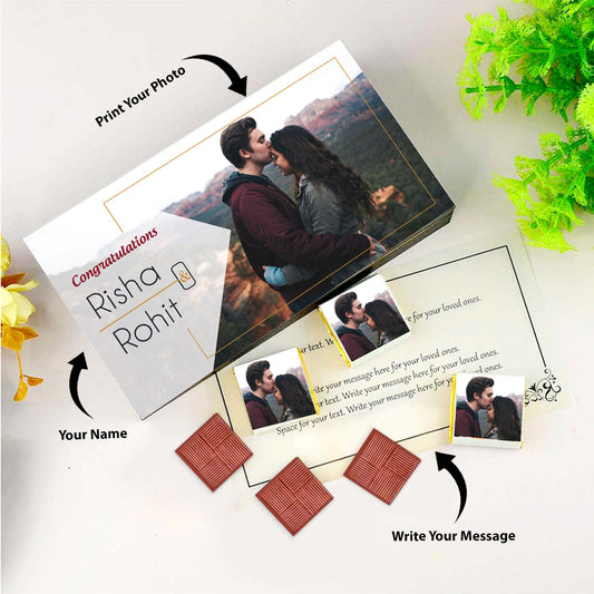 Cute couple photo with Name Printed Chocolates