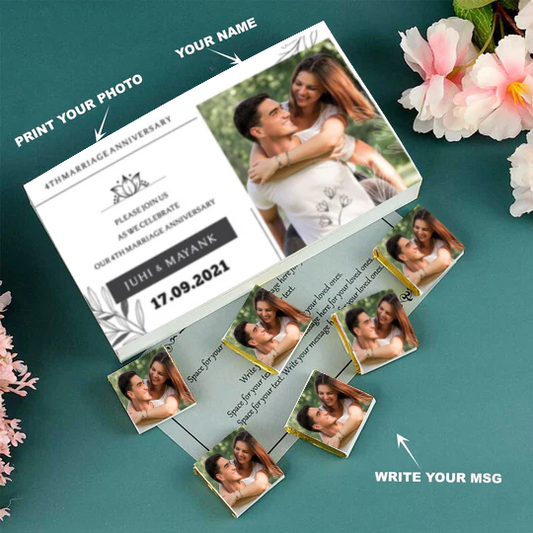 Lotus names Printed Chocolates Anniversary Invite