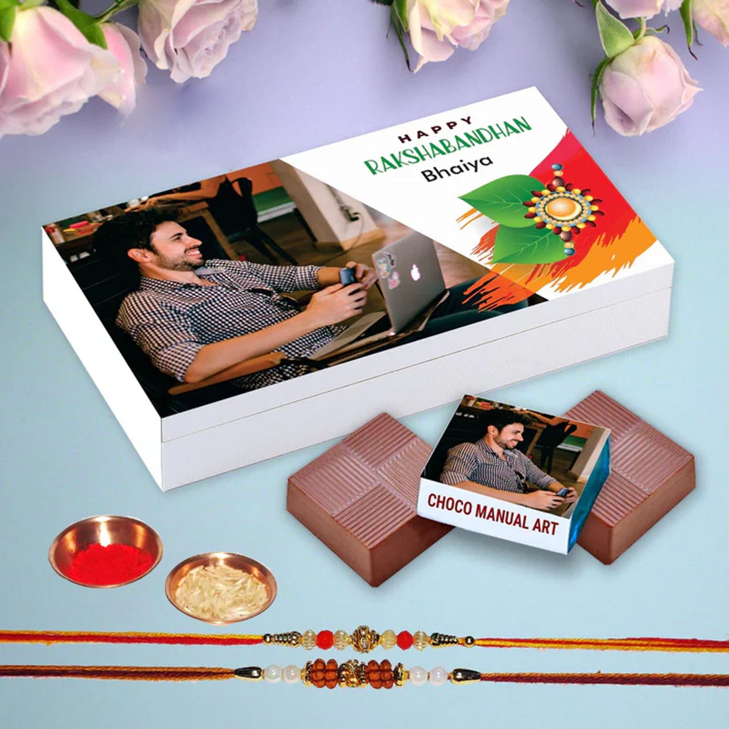Personalised Raksha Bandhan gift rakhi theme box