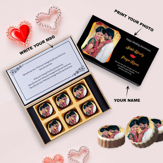 Couple's name printed chocolates with customised gift box