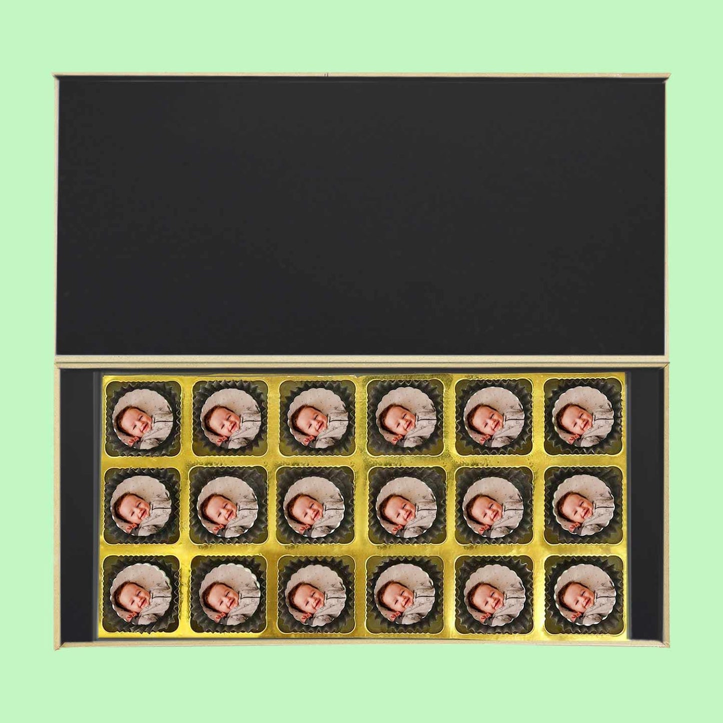 Pink Baby Elephant Photo Printed Chocolates invitation - Choco ManualART