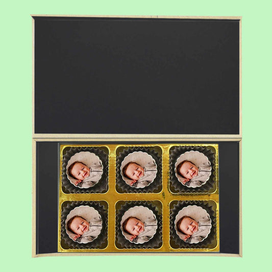 Pink Baby Elephant Photo Printed Chocolates invitation - Choco ManualART