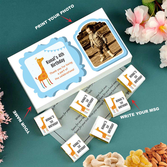 Baby giraffes design personalised birthday return gift