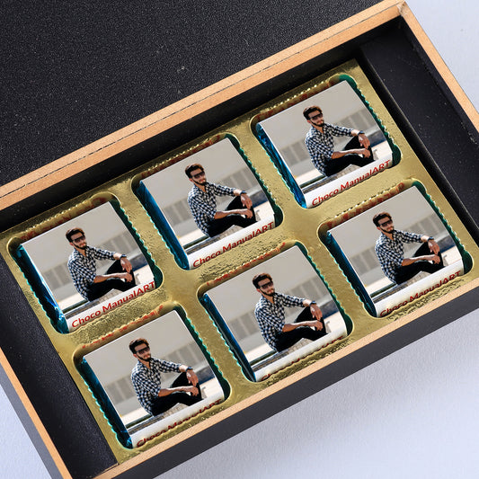 Customised gifts with name and photo printed on chocolate wrapperchocolates with a special message printed on them.