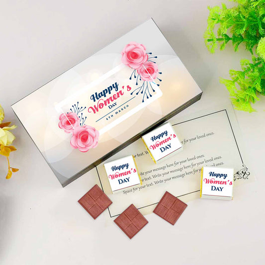 White modern box of chocolates with floral design
