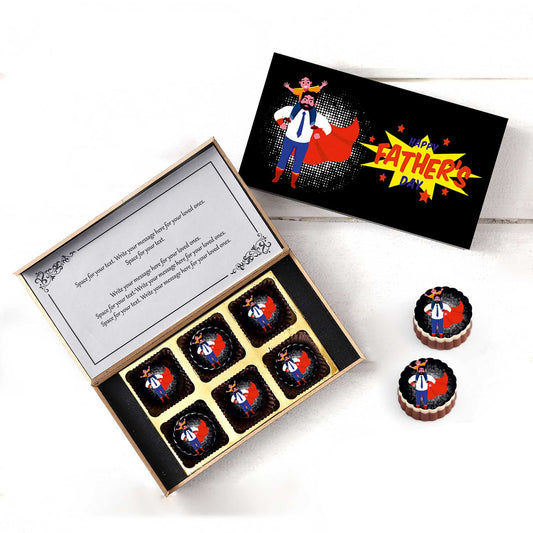 Happy Father's Day Printed Chocolates With Cute Graphics Printed Box