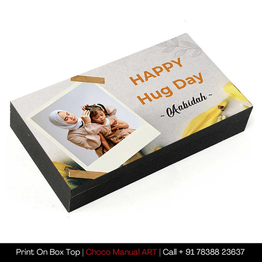 Chocolate gift for Hug Day with photo