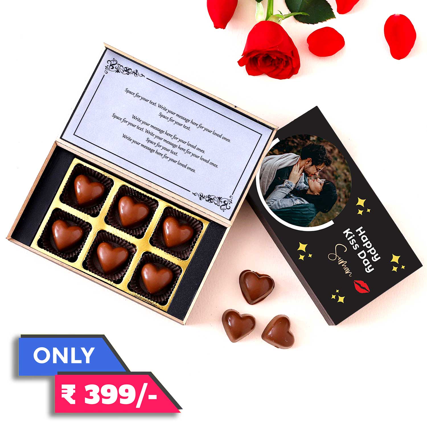 Unique Kiss Day Customised Chocolate gift