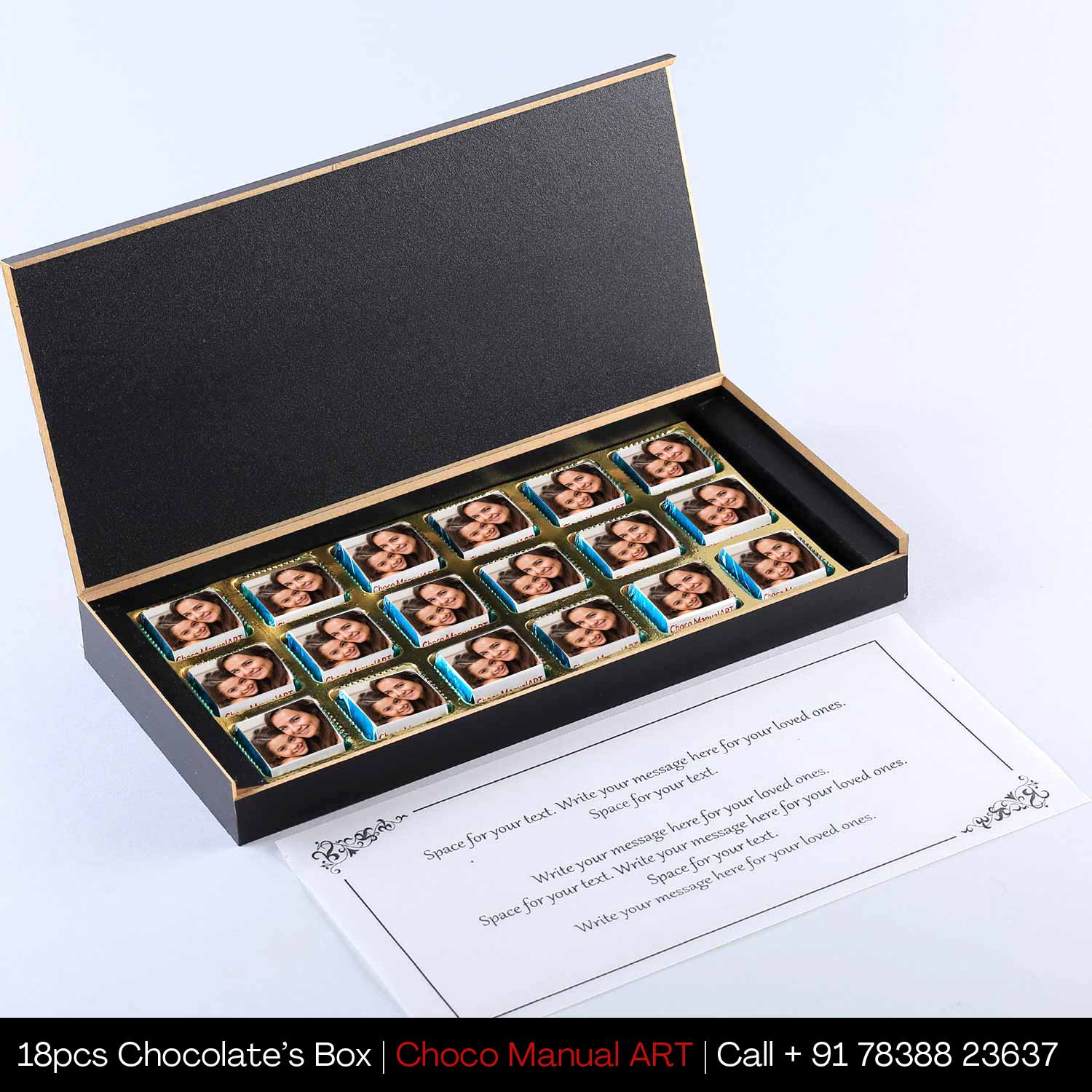 Personalized printed box of Wrapper printed chocolates