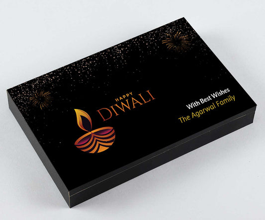 Golden firework black chocolates box diwali gift with Customisation