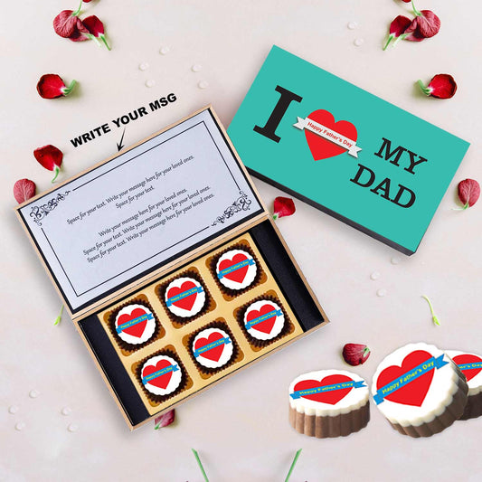 I love my Dad Personalised Chocolates gift cyan color Box