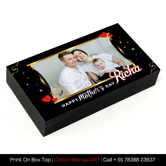 Hanging hearts & stars printed mother day gift with black theme