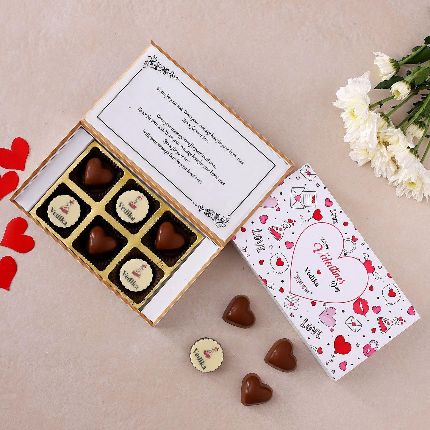 Lovey Dovey Valentine Special Personalised Chocolate Box - Choco Manual ART