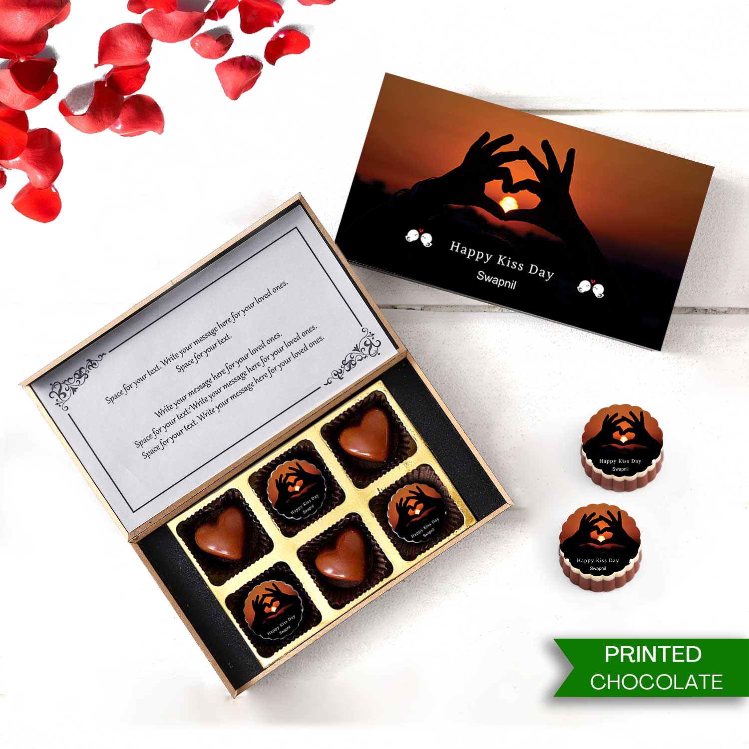 Kiss Day Personalised Chocolate gift I Buy at Choco ManualART