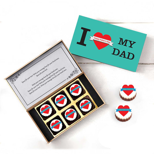 I love my Dad Personalised Chocolates gift cyan color Box
