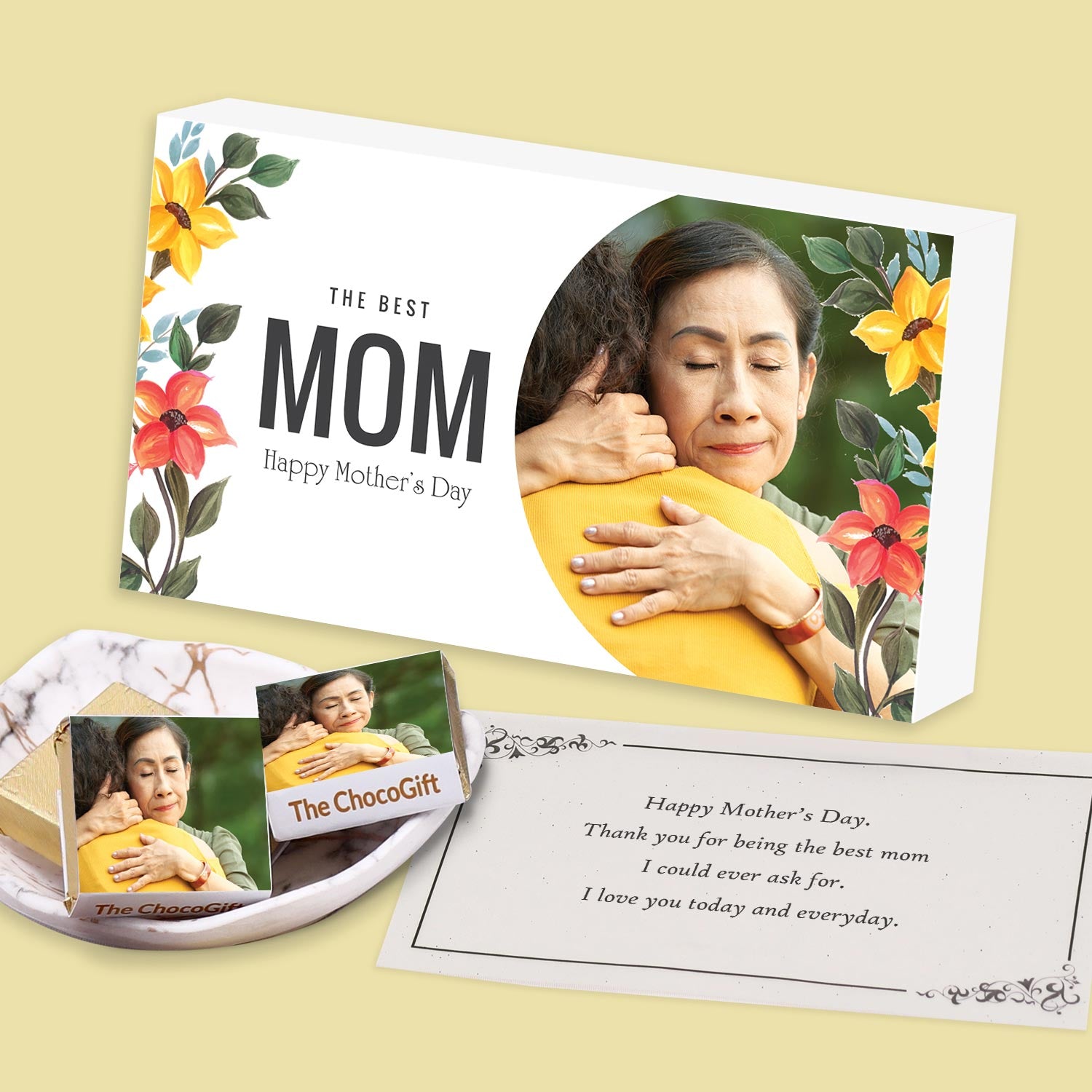 Beautiful Mother's day gift with Photo wrapper Chocolates