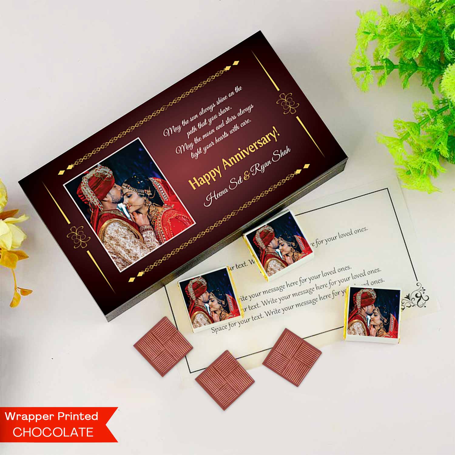 Name and photo Printed Customised Chocolate Wrappers