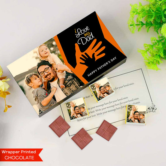 Father's day Personalised Photo Printed black Elegant gift