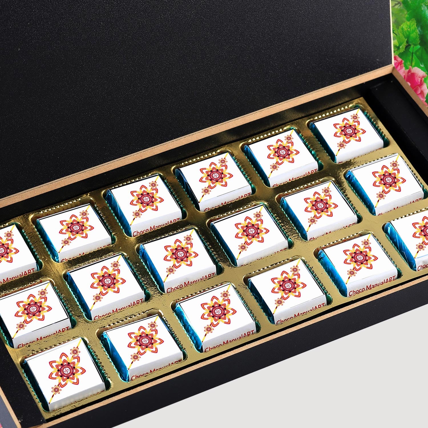 chocoalte gift box with Set of rakhi 