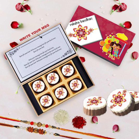Printed Chocolate with Rakhi Decorated on Box