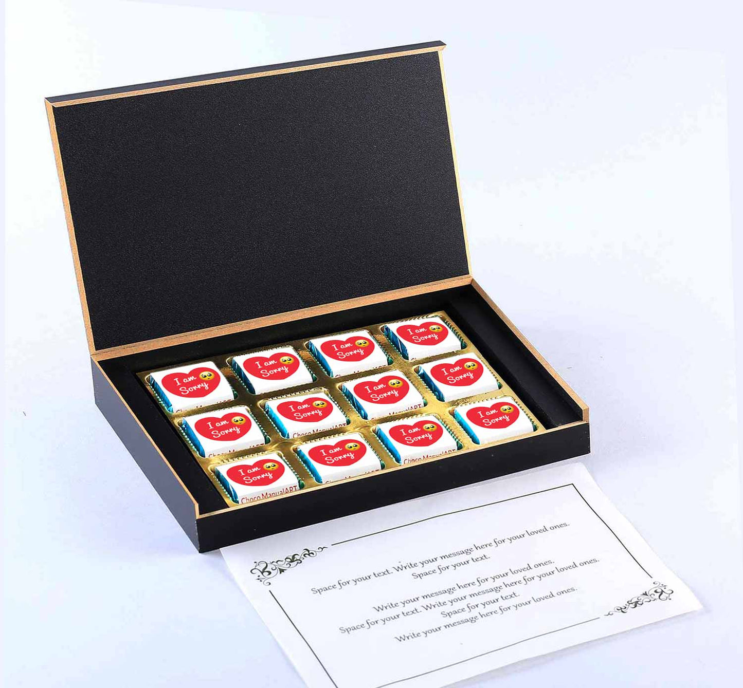 Miss you gifts for colleagues I Photo and Name printed chocolate box I Delicious chocolates I Free shipping across India I Elegant wooden packaging