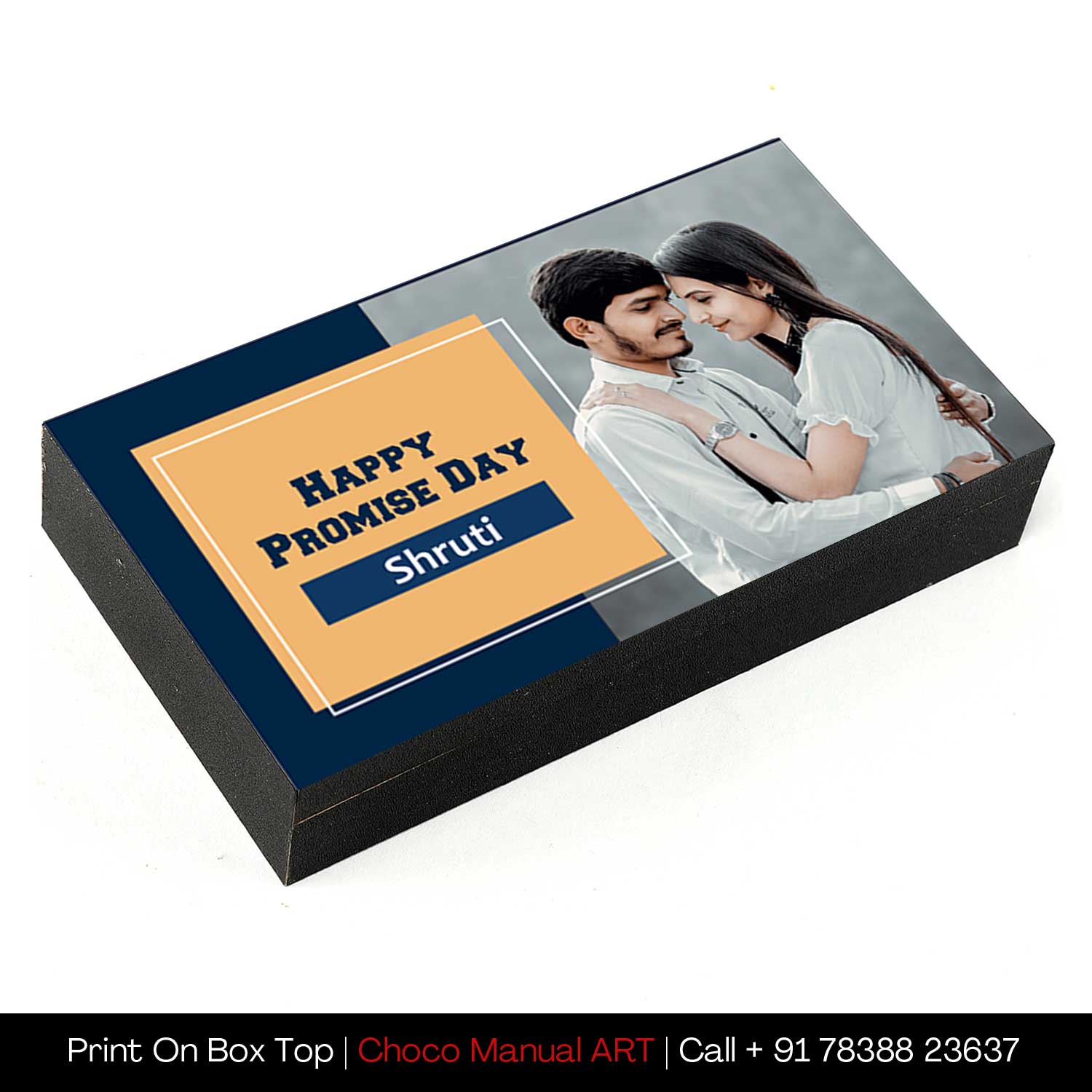 Buy online @399 Promise Day Printed Chocolate with photo/name