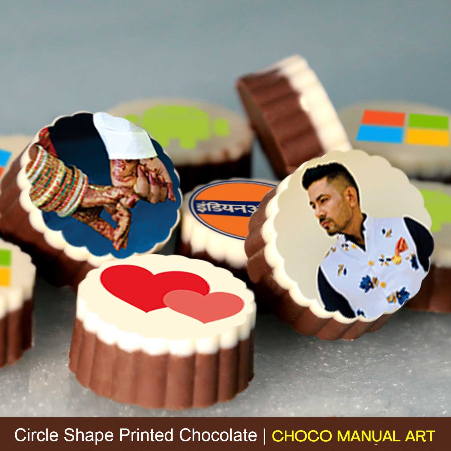 Customised Chocolate gift with printed I Buy at Choco ManualART