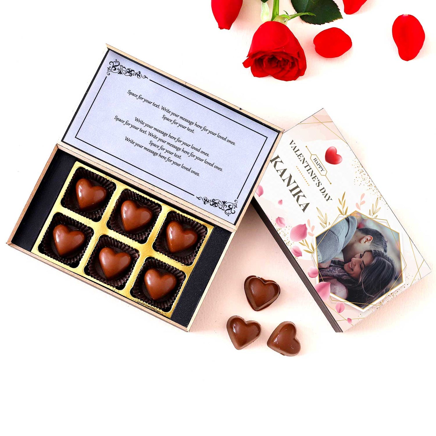 Happy Heart Shape Personalised Chocolate Box