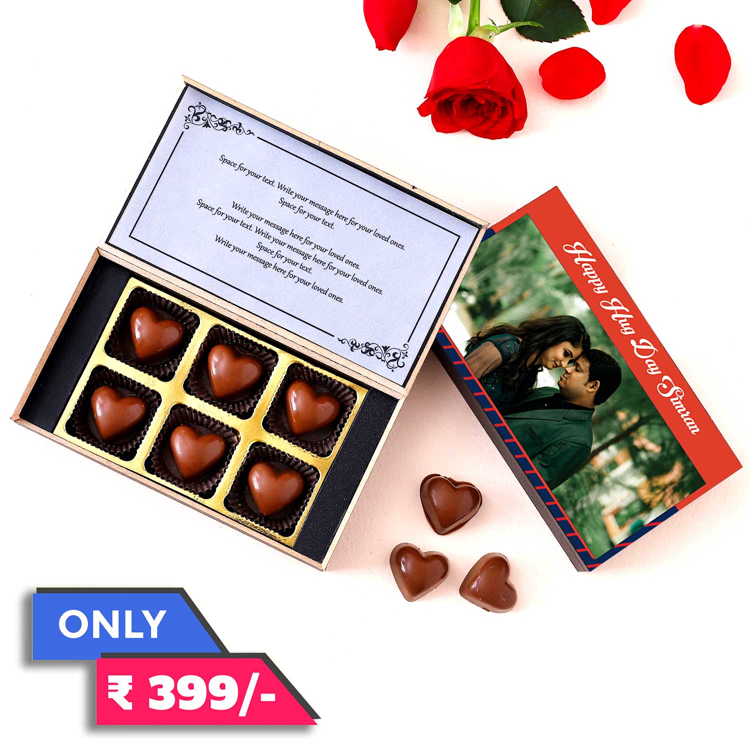 Send Hug Day Premium Personalised chocolate gift