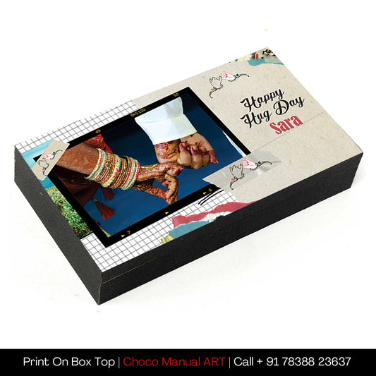 Hug Day image/name printed gift Box for friend