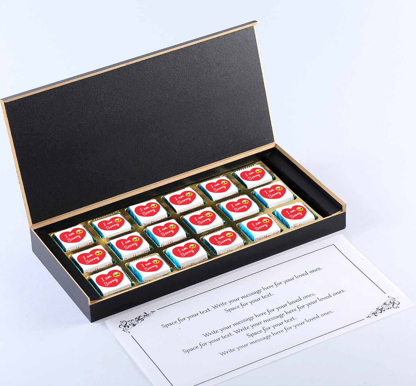 Love You Personalized chocolates with printed wrappers