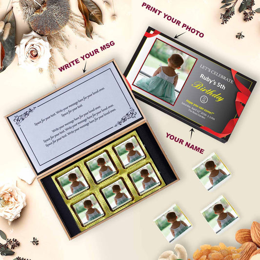 Chocolate box for birthday invitation gift. Birthday invitation for girlfriend box. Birthday invitation chocolate box price. Chocolate gift boxes near me.