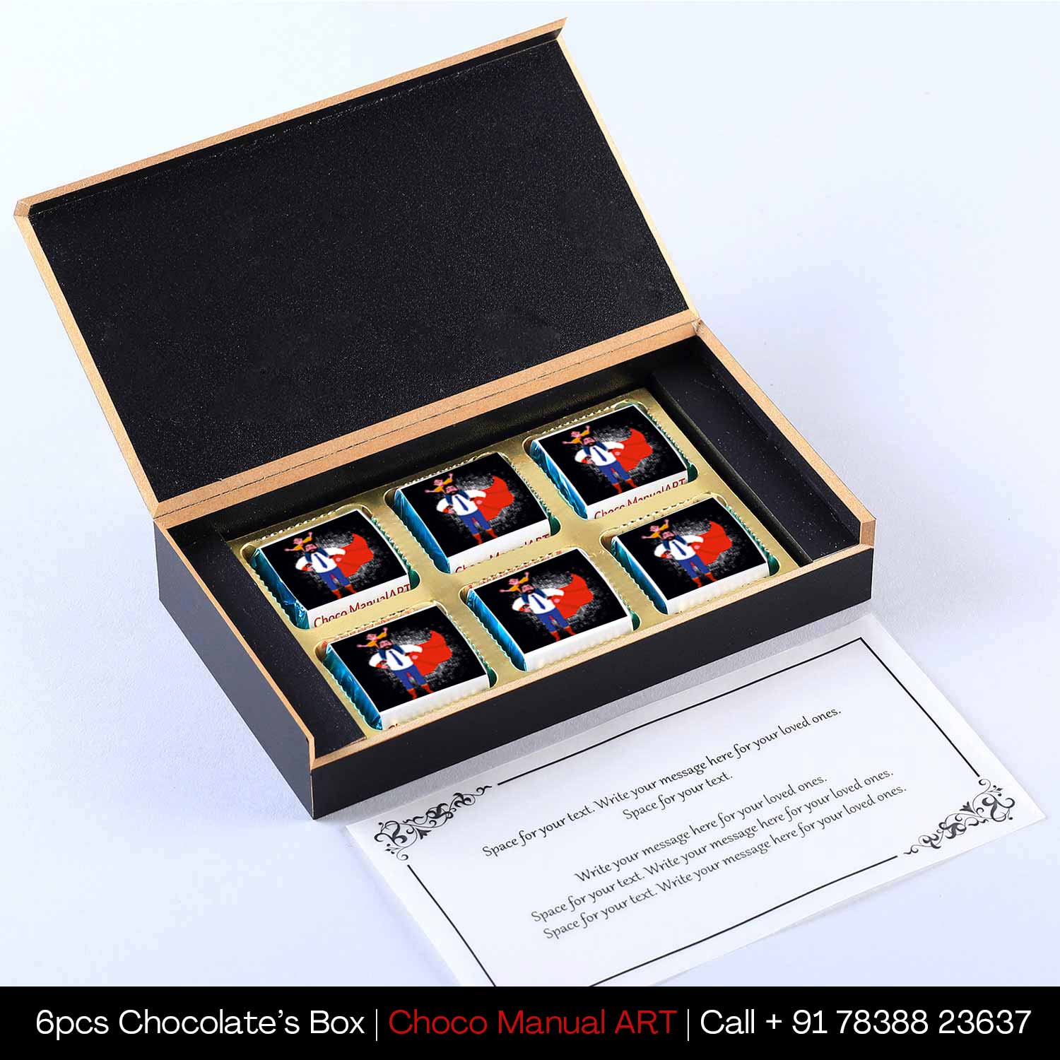 Adorable print box of wrapped Chocolates for father's day
