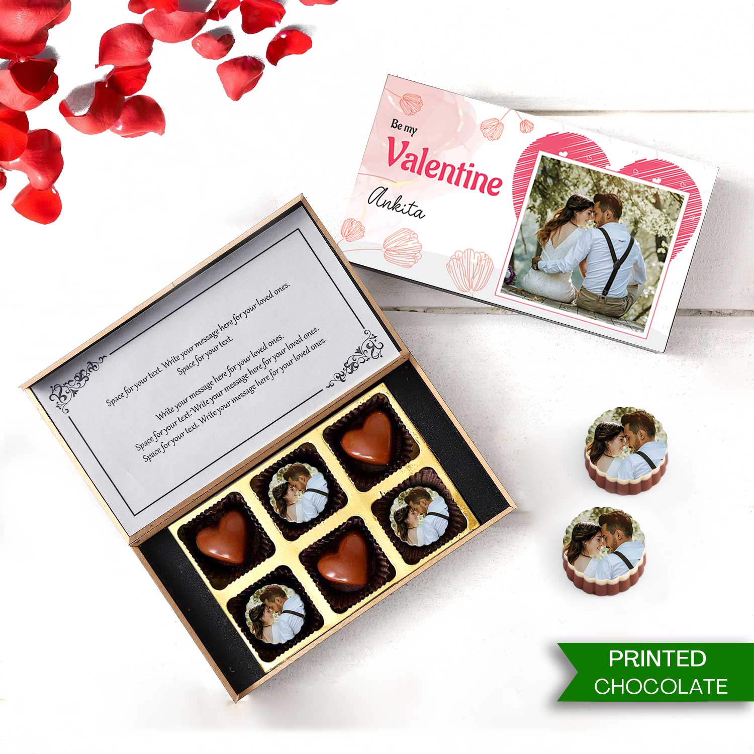 Be My Rose Valentine Personalised Chocolate Box