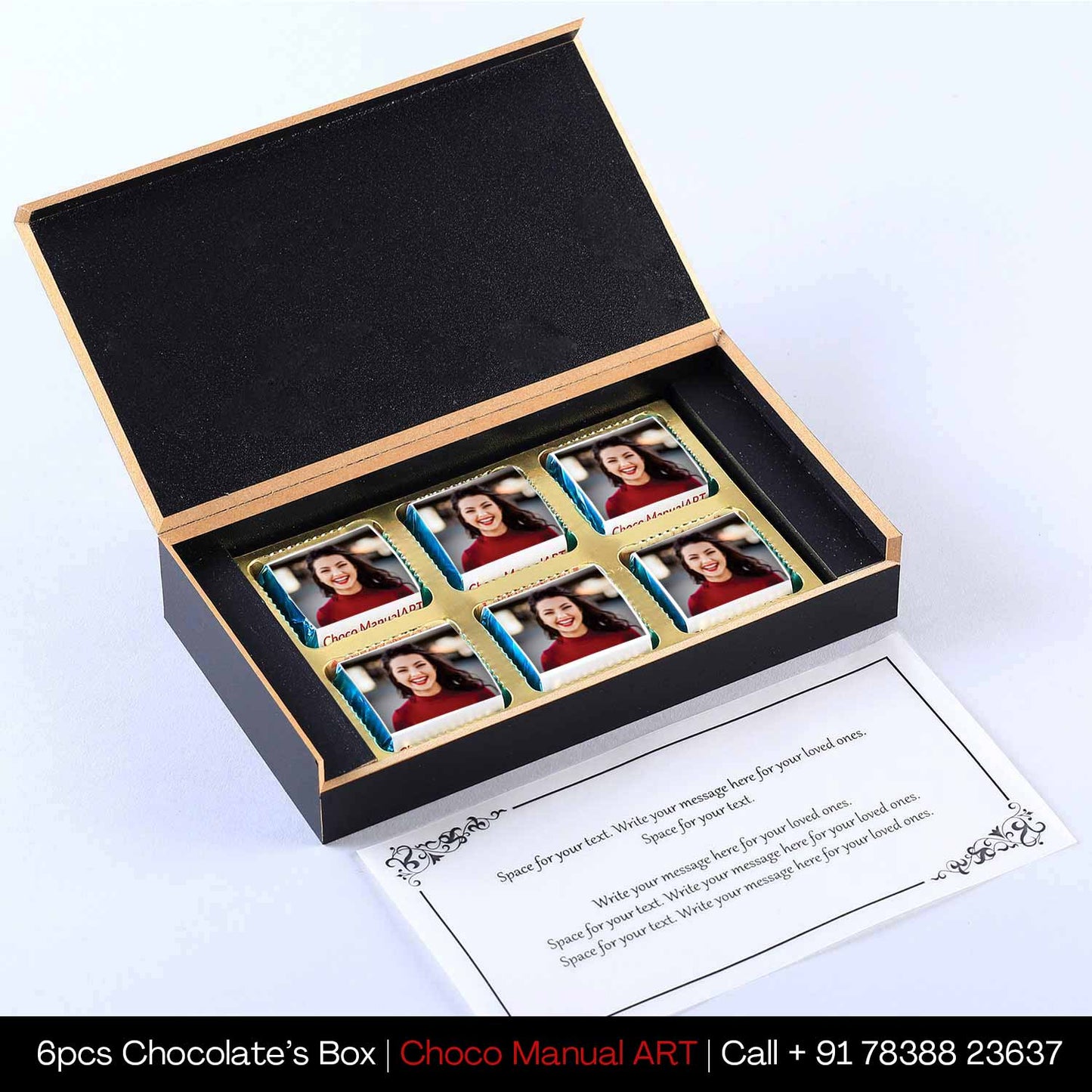 Red & Black women's day personalised chocolates gift
