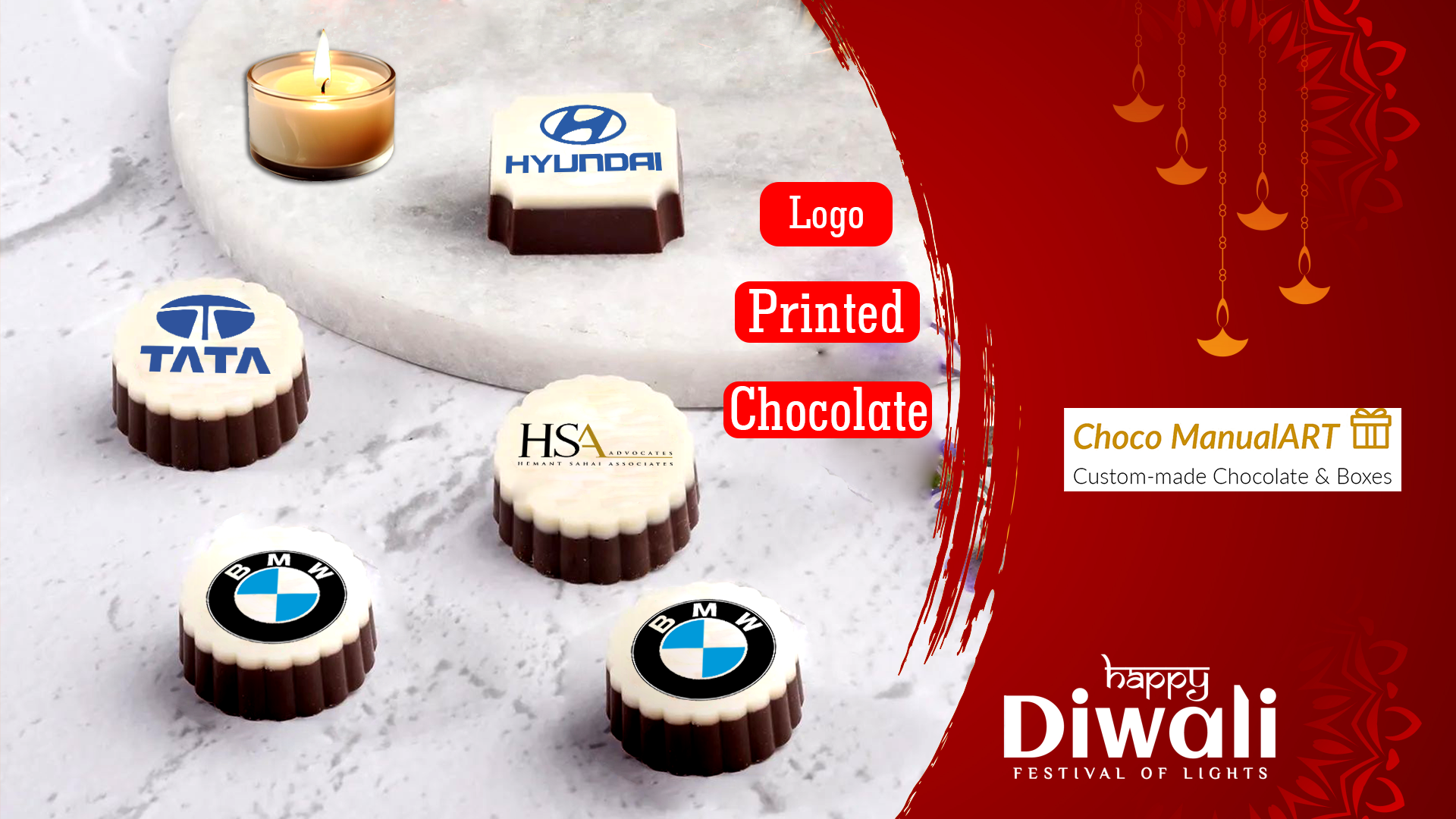 Elevate Your Corporate Diwali Gifting with Logo-Printed Chocolates from Choco ManualART