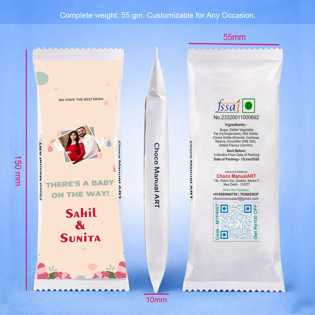 Premium Customized Chocolate Bar with Image Print