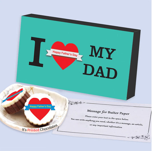 I love my Dad Personalised Chocolates gift cyan color Box