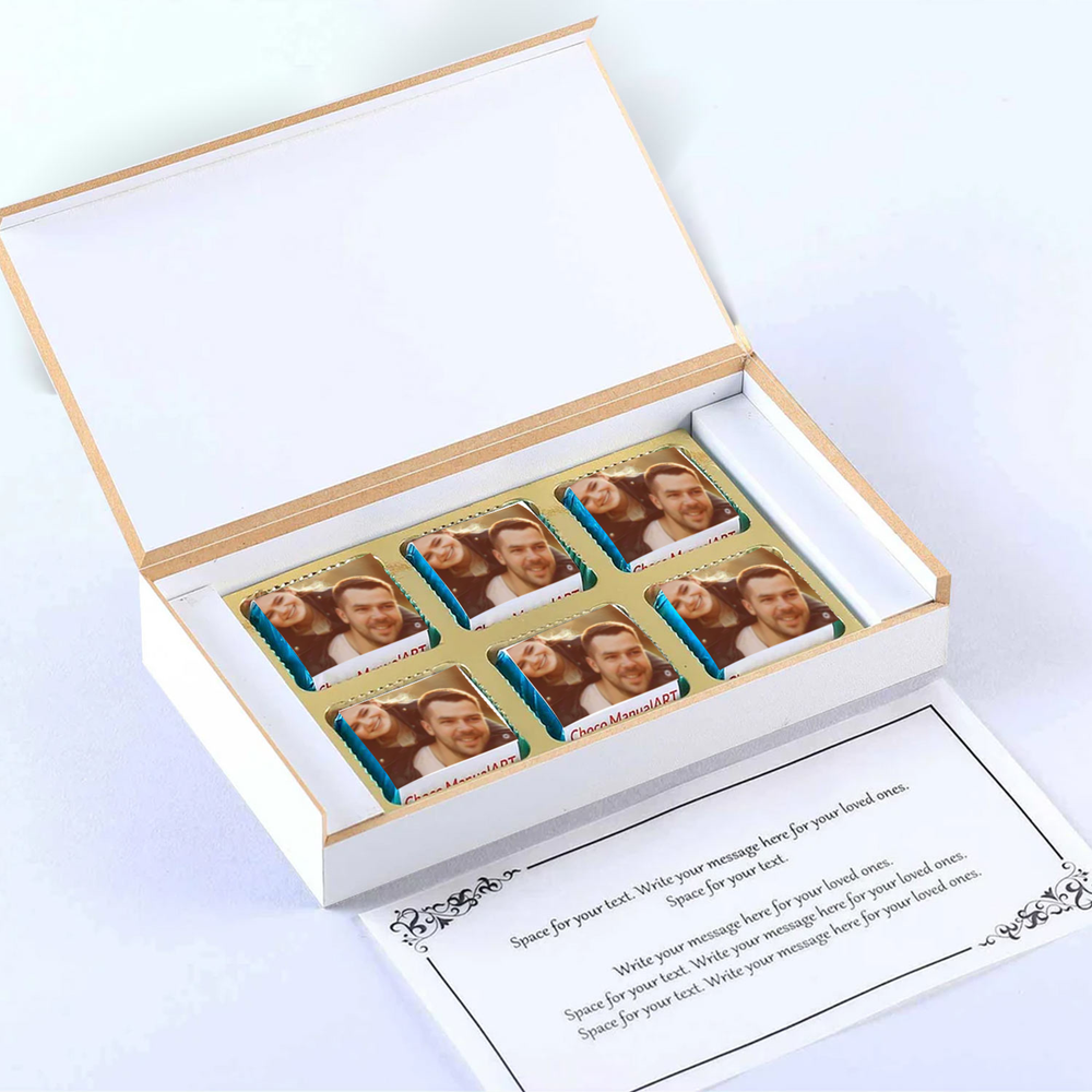 Black Elegant Box names Printed Chocolates Anniversary Invite