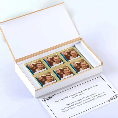 Black Elegant Box names Printed Chocolates Anniversary Invite