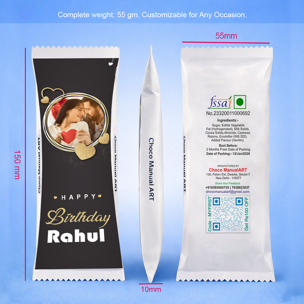 Special Occasion Photo Printed Handmade Chocolate Bar