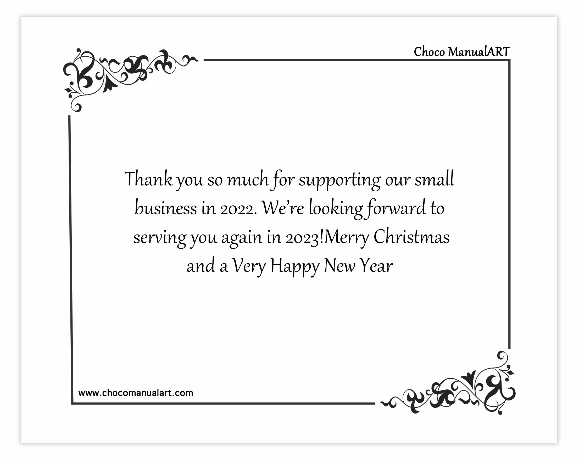 Thank you so much for supporting our small business in 2022. We’re looking forward to serving you again in 2023! Merry Christmas and a Very Happy New Year