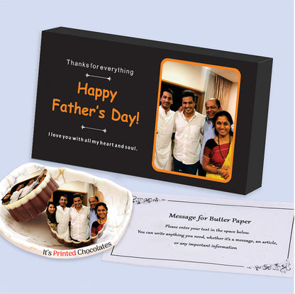 Black Elegant father's day gift box of Printed Chocolates