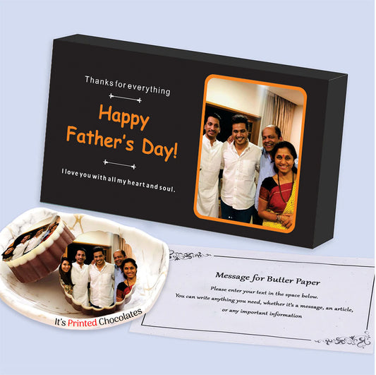 Black Elegant father's day gift box of Printed Chocolates