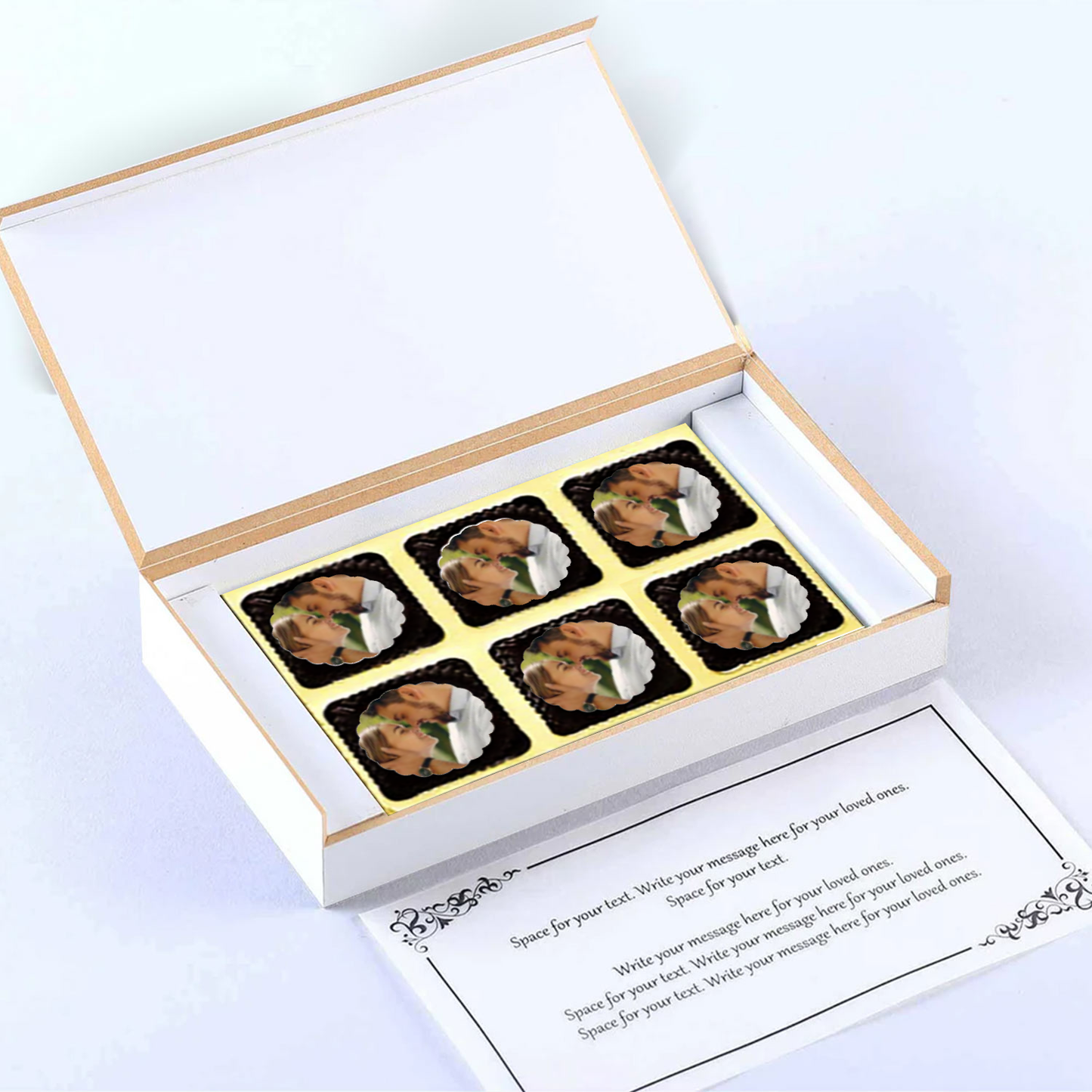 Thank You teal coloured personalised chocolates return gift