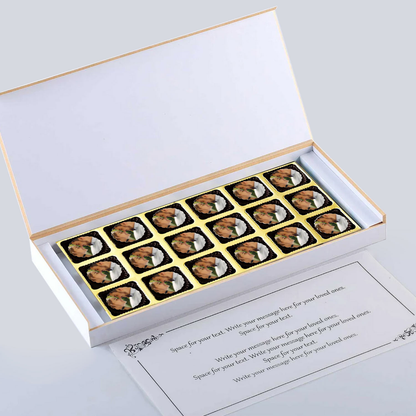 Thank You teal coloured personalised chocolates return gift